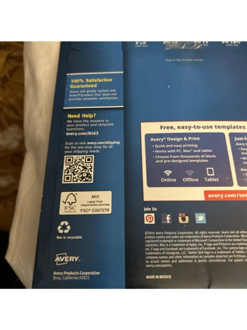 Avery® Shipping Labels with TrueBlock Technology, Inkjet, 2 x 4 New Open Added